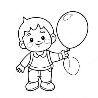 Happy Son With A Balloon Coloring Page 43364-34275