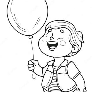 Happy Son With A Balloon Coloring Page 43364-34276