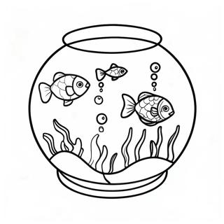 Fish Bowl With Colorful Fish Coloring Page 43413-34310