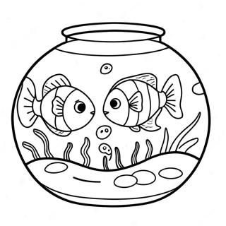 Fish Bowl With Colorful Fish Coloring Page 43413-34311