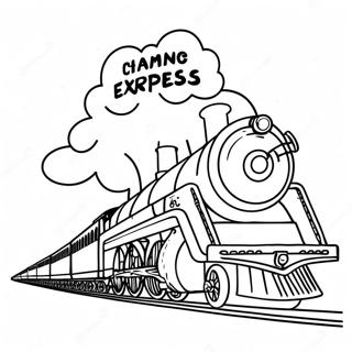 Charming Polar Express Train Coloring Page 43424-34323