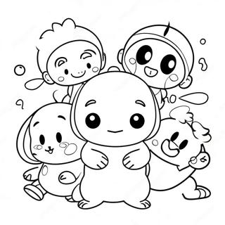 Badanamu Characters Playing Together Coloring Page 43474-34369