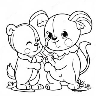 Badanamu Characters Playing Together Coloring Page 43474-34371