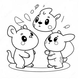 Badanamu Characters Playing Together Coloring Page 43474-34372