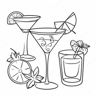 Colorful Cocktails Coloring Page 43514-34390