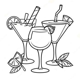 Colorful Cocktails Coloring Page 43514-34391