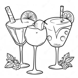 Colorful Cocktails Coloring Page 43514-34392