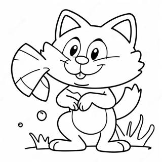 Big The Cat With Fish Coloring Page 43534-34411