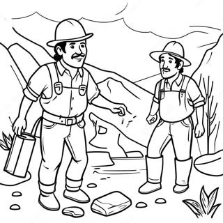 Gold Rush Mining Scene Coloring Page 43563-34413