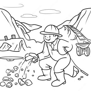 Gold Rush Mining Scene Coloring Page 43563-34414