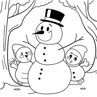 Frosty The Snowman With Friends Coloring Page 43584-34452