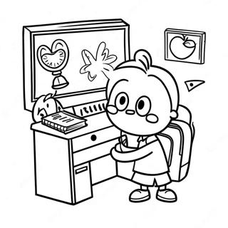 Back To School 2nd Grade Classroom Coloring Page 43593-34465