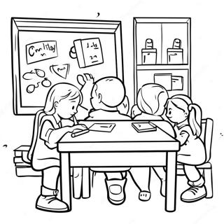 Back To School 2nd Grade Classroom Coloring Page 43593-34467