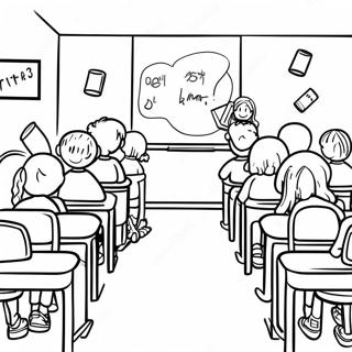 Back To School 2nd Grade Classroom Coloring Page 43593-34468