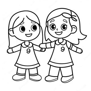 Cheerful 2nd Grade Students Coloring Page 43594-34445