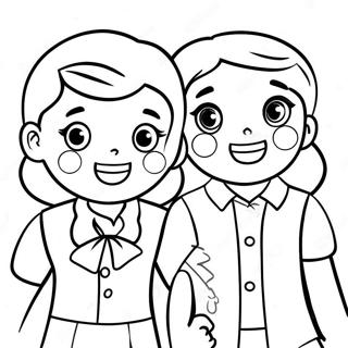 Cheerful 2nd Grade Students Coloring Page 43594-34447