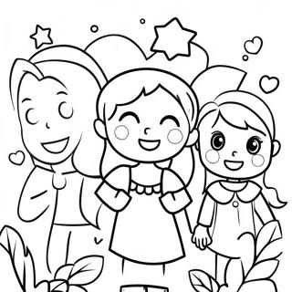 Cheerful 2nd Grade Students Coloring Page 43594-34448