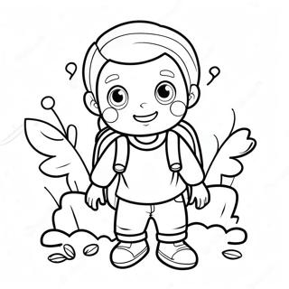 Cheerful First Grader With Backpack Coloring Page 43604-34458