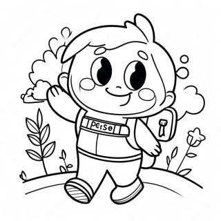 Cheerful First Grader With Backpack Coloring Page 43604-34459