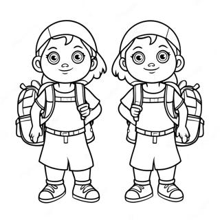 Cheerful First Grader With Backpack Coloring Page 43604-34460