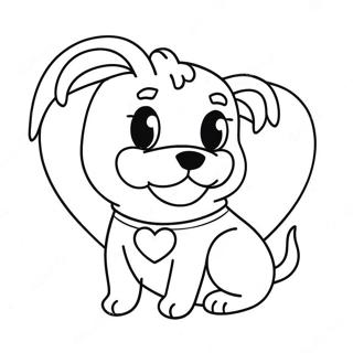 Dog Valentine Coloring Pages