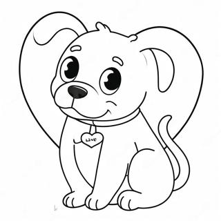 Dog Valentine Coloring Page 43633-34488