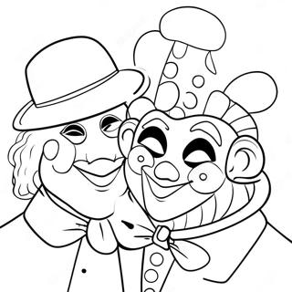 Colorful Carnival Clowns Coloring Page 43674-34520