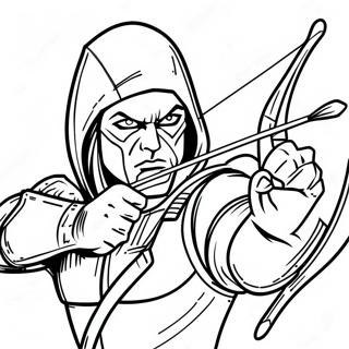 Green Arrow Shooting Bow Coloring Page 43694-34533