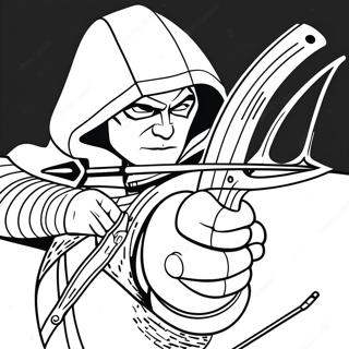 Green Arrow Shooting Bow Coloring Page 43694-34534