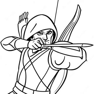 Green Arrow Shooting Bow Coloring Page 43694-34536