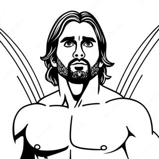 Seth Rollins High Flying Action Coloring Page 43784-34612