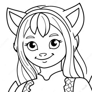 猫娘 塗り絵ページ