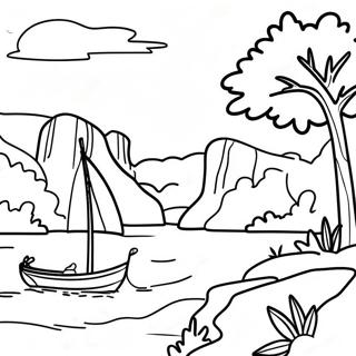 Colorful Missouri River Scene Coloring Page 43884-34691