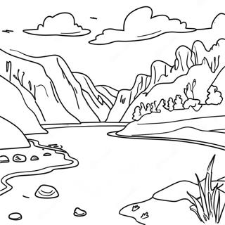 Colorful Missouri River Scene Coloring Page 43884-34692