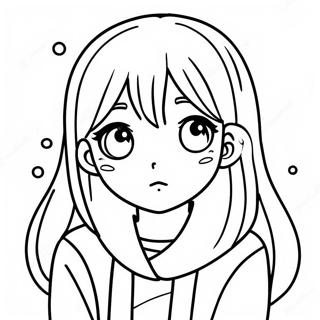 Sad Anime Girl Coloring Pages