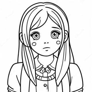 Sad Anime Girl With Tears Coloring Page 43893-34680