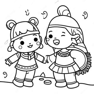 Página Para Colorear Niños Hmong Jugando 43954-34748