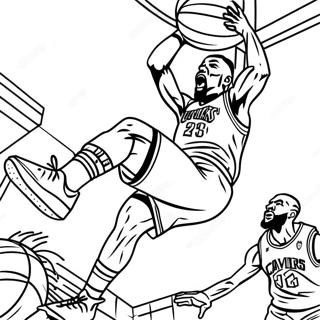 Cleveland Cavaliers Player Dunking Coloring Page 44034-34813