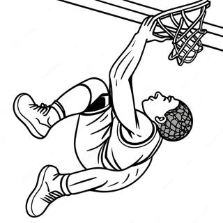 Cleveland Cavaliers Player Dunking Coloring Page 44034-34816