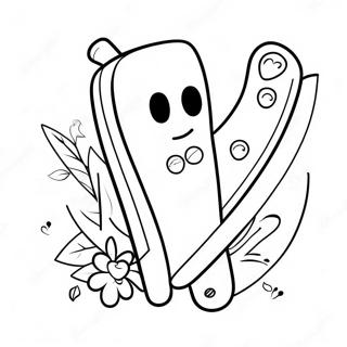 Cartoon Knife With Smiley Face Coloring Page 44044-34818