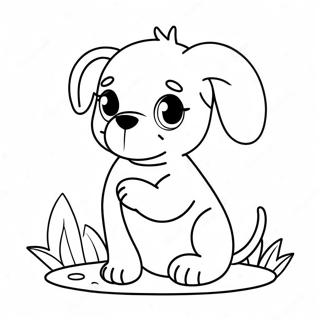 Cute Puppy Playing Coloring Page 44084-34845