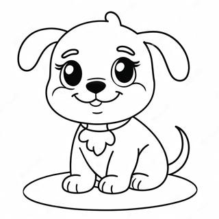 Cute Puppy Playing Coloring Page 44084-34846