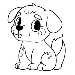 Cute Puppy Playing Coloring Page 44084-34847