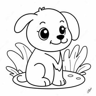 Cute Puppy Playing Coloring Page 44084-34848