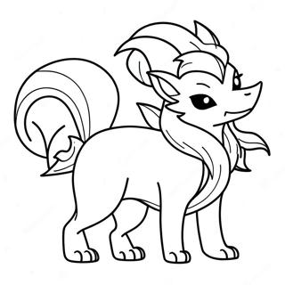 Ninetales With Fiery Tail Coloring Page 44094-34857