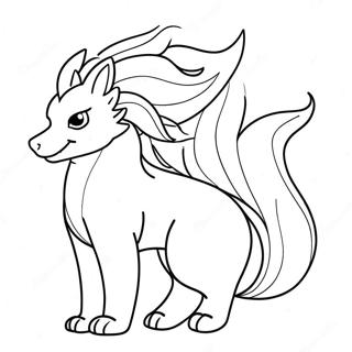 Ninetales With Fiery Tail Coloring Page 44094-34858