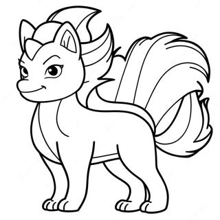 Ninetales With Fiery Tail Coloring Page 44094-34860