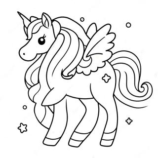 Cute Rainbow Unicorn Rainbocorn Coloring Page 44114-34863