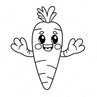 Cute Carrot With A Smile Coloring Page 4411-3515