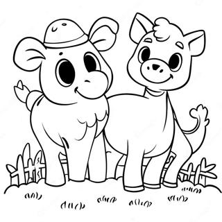 Cute Barnyard Animals Coloring Page 44144-34902